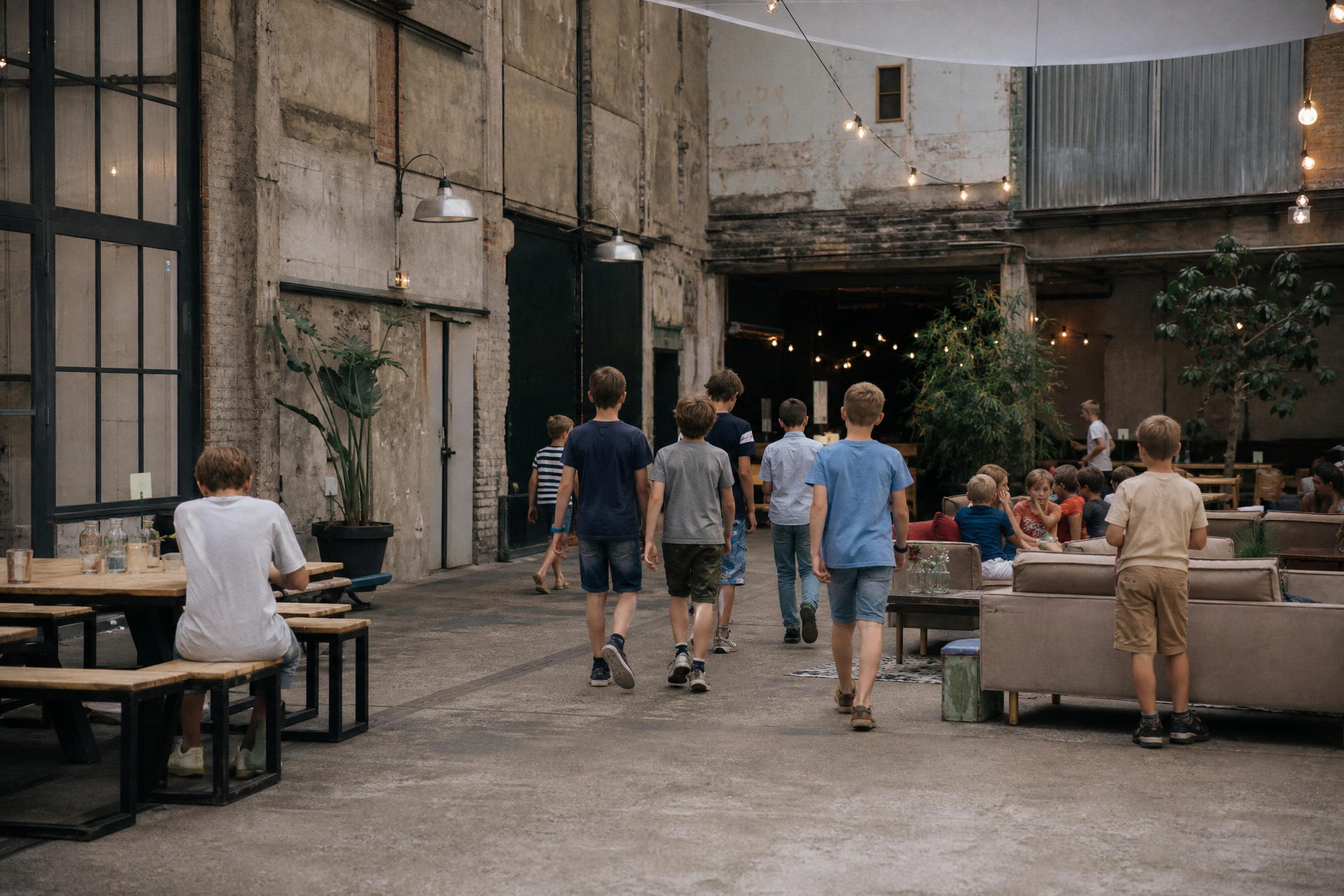 Tween birthday party idea, kids hanging out at a venue in Amsterdam