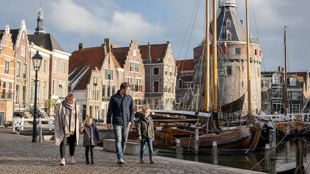 A family with young children in Hoorn, the Netherlands