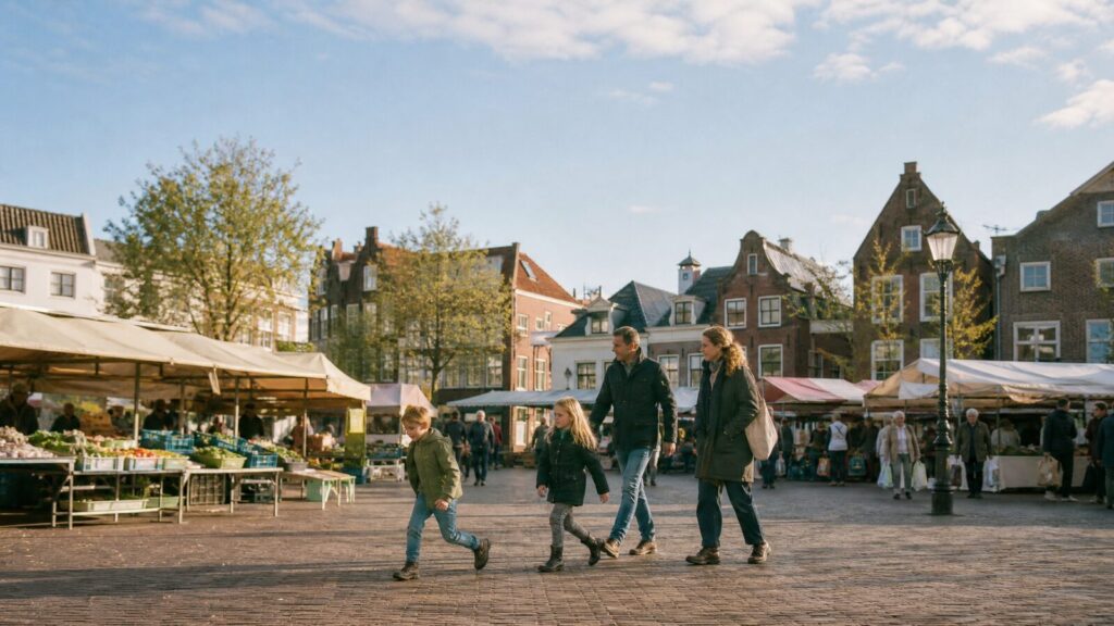 A family with young children in Purmerend, the Netherlands