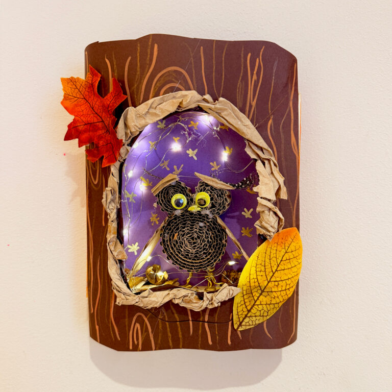 workshop for kids : Baby owl in a tree