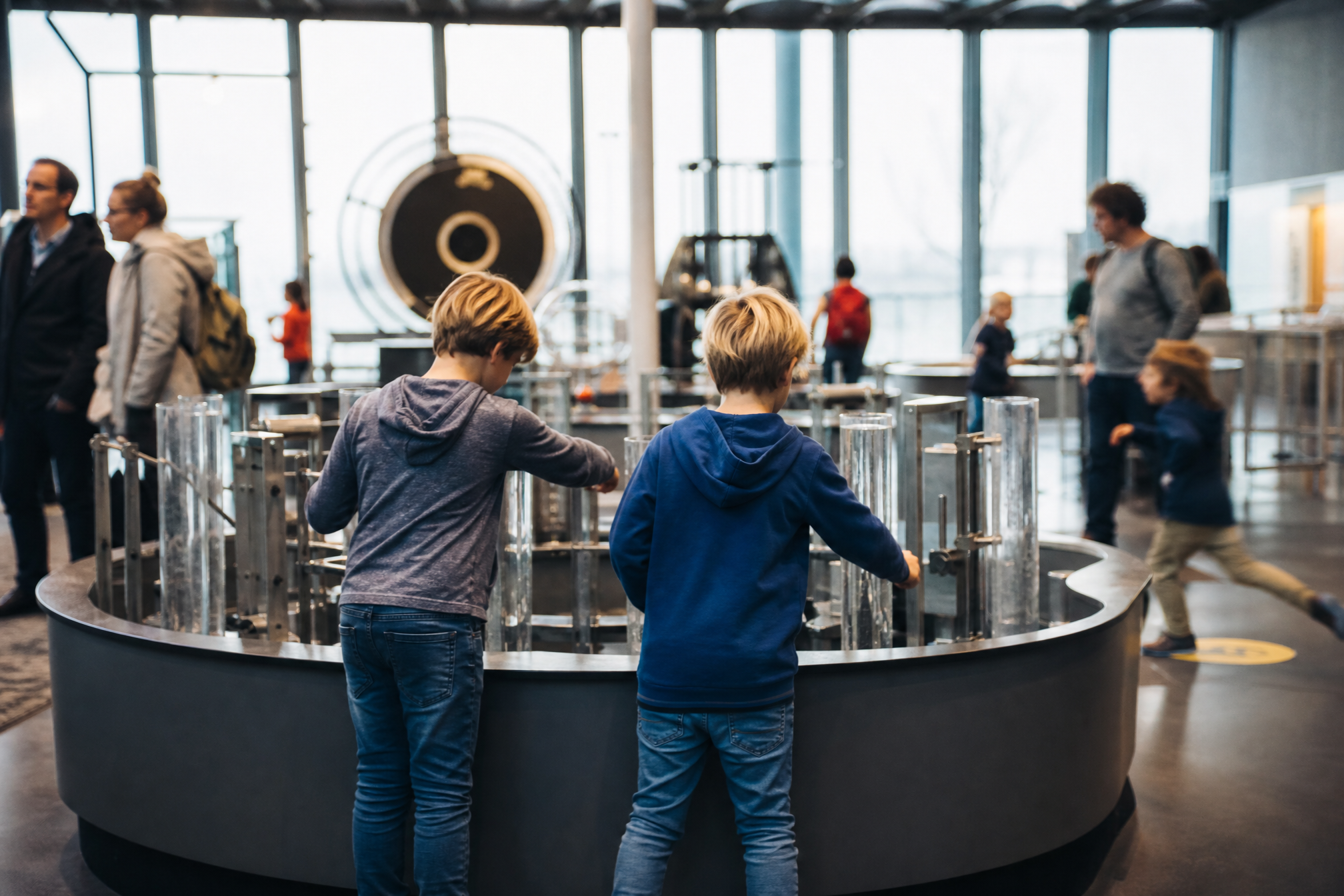 Kids exploring interactive exhibit at a science museum in The Hague